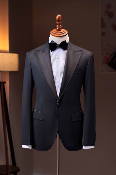 Black Vest with Notched Lapel, Single-Breasted The Tuxedo - TXV329